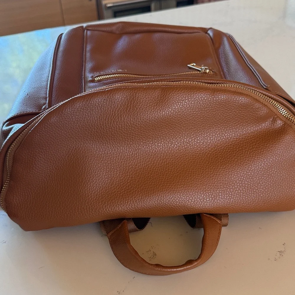 FAWN The Original Diaper Bag Backpack - Brown/ Cognac Color